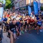 départ groupé des coureurs à l’ekiden de Montauban 2025