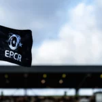 Drapeau EPCR Challenge Cup lors d’un match de rugby à Montauban