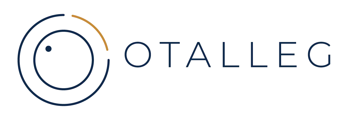Logo horizontal Otalleg bleu marine et or