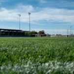 Gazon et lignes blanches d’un terrain de football à Montauban